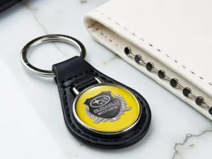 Subaru Leather Key Ring Holder Stylish Touch Racing Look